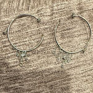 Juicy Couture Silver Hoop Earrings with Charms
